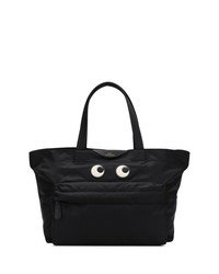 schwarze Shopper Tasche aus Segeltuch von Anya Hindmarch