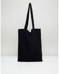 schwarze Shopper Tasche aus Segeltuch von ASOS DESIGN