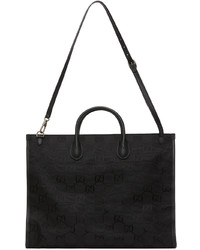 schwarze Shopper Tasche aus Segeltuch von Gucci