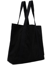 schwarze Shopper Tasche aus Segeltuch von MAISON KITSUNÉ