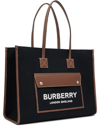 schwarze Shopper Tasche aus Segeltuch von Burberry