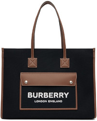 schwarze Shopper Tasche aus Segeltuch von Burberry