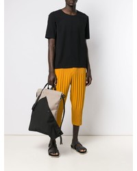 schwarze Shopper Tasche aus Segeltuch von Issey Miyake Men