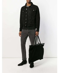 schwarze Shopper Tasche aus Segeltuch von Saint Laurent