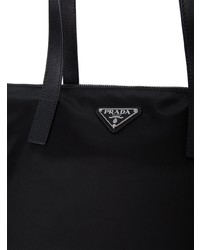 schwarze Shopper Tasche aus Segeltuch von Prada