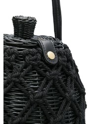 schwarze Shopper Tasche aus Segeltuch von Ulla Johnson