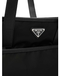 schwarze Shopper Tasche aus Segeltuch von Prada