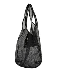 schwarze Shopper Tasche aus Segeltuch von Mae & Ivy