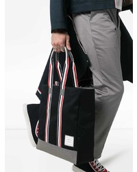schwarze Shopper Tasche aus Segeltuch von Thom Browne