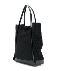 schwarze Shopper Tasche aus Segeltuch von Pleats Please By Issey Miyake