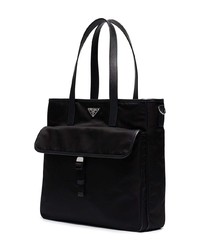schwarze Shopper Tasche aus Segeltuch von Prada