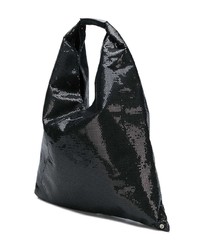 schwarze Shopper Tasche aus Segeltuch von MM6 MAISON MARGIELA