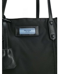 schwarze Shopper Tasche aus Segeltuch von Prada