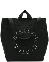 schwarze Shopper Tasche aus Segeltuch von Stella McCartney