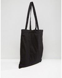 schwarze Shopper Tasche aus Segeltuch von Asos
