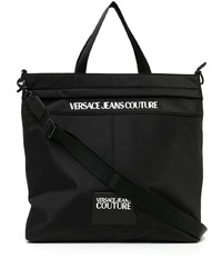 schwarze Shopper Tasche aus Segeltuch von VERSACE JEANS COUTURE
