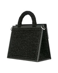 schwarze Shopper Tasche aus Stroh von 711