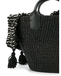 schwarze Shopper Tasche aus Stroh von Muun