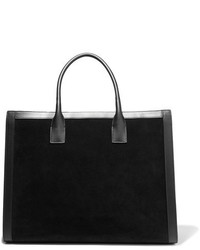 schwarze Shopper Tasche aus Wildleder von AERIN