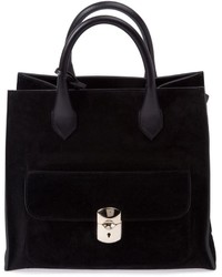 schwarze Shopper Tasche aus Wildleder von Balenciaga