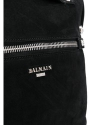 schwarze Shopper Tasche aus Wildleder von Balmain