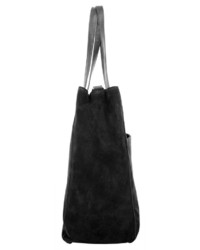 schwarze Shopper Tasche aus Wildleder von CLUTY