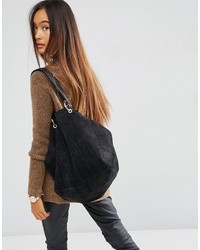 schwarze Shopper Tasche aus Wildleder von Asos