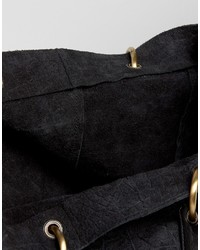 schwarze Shopper Tasche aus Wildleder von Asos