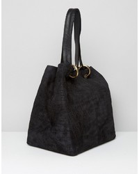 schwarze Shopper Tasche aus Wildleder von Asos