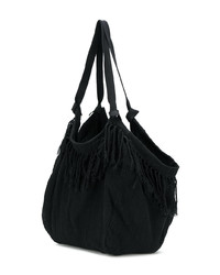 schwarze Shopper Tasche aus Wildleder von Caravana