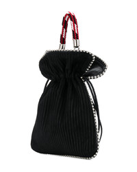 schwarze Shopper Tasche aus Wildleder von Les Petits Joueurs