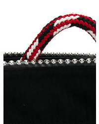 schwarze Shopper Tasche aus Wildleder von Les Petits Joueurs