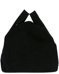 schwarze Shopper Tasche aus Wildleder von MM6 MAISON MARGIELA