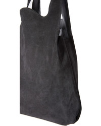 schwarze Shopper Tasche aus Wildleder von Maison Margiela