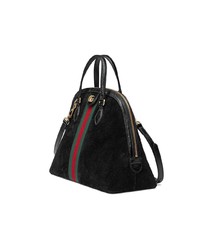 schwarze Shopper Tasche aus Wildleder von Gucci