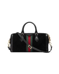 schwarze Shopper Tasche aus Wildleder von Gucci