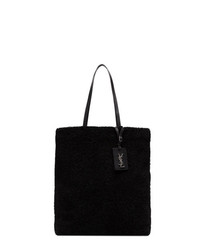 schwarze Shopper Tasche aus Wildleder von Saint Laurent