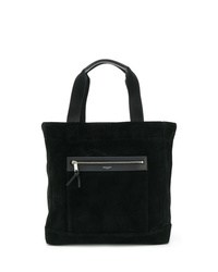schwarze Shopper Tasche aus Wildleder von Saint Laurent