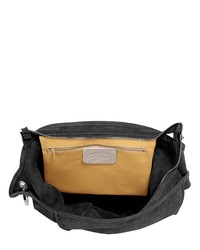 schwarze Shopper Tasche aus Wildleder von SAMANTHA LOOK