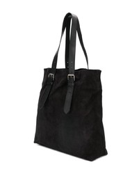 schwarze Shopper Tasche aus Wildleder von Ann Demeulemeester