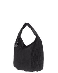 schwarze Shopper Tasche aus Wildleder von SILVIO TOSSI