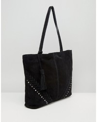 schwarze Shopper Tasche aus Wildleder von Asos