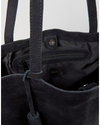 schwarze Shopper Tasche aus Wildleder von Asos