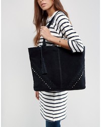 schwarze Shopper Tasche aus Wildleder von Asos