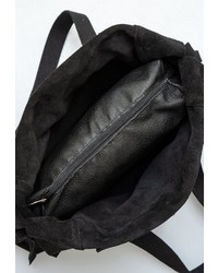 schwarze Shopper Tasche aus Wildleder von Usha
