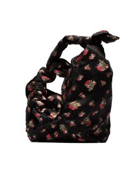 schwarze Shopper Tasche mit Blumenmuster von Simone Rocha