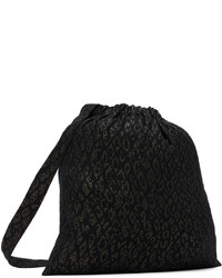schwarze Shopper Tasche mit Leopardenmuster von Needles