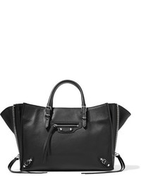 schwarze Shopper Tasche mit Reliefmuster von Balenciaga
