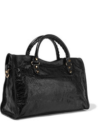 schwarze Shopper Tasche mit Reliefmuster von Balenciaga
