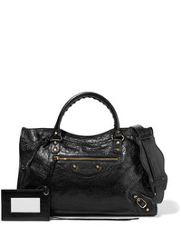 schwarze Shopper Tasche mit Reliefmuster von Balenciaga